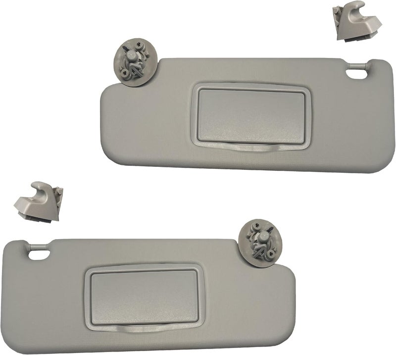 2M PLASTIC Sun Visor fits for Chevy Sonic 2012-2020 Spark 2011-2022 Gray Replacement Brand (Gray Pair + Support) - Image 1