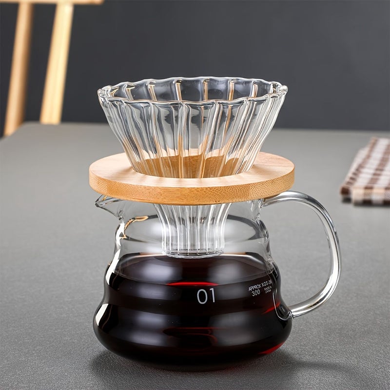 Standard Glass Coffee Carafe 600ml with Dripper Filter for Home Office - Image 1