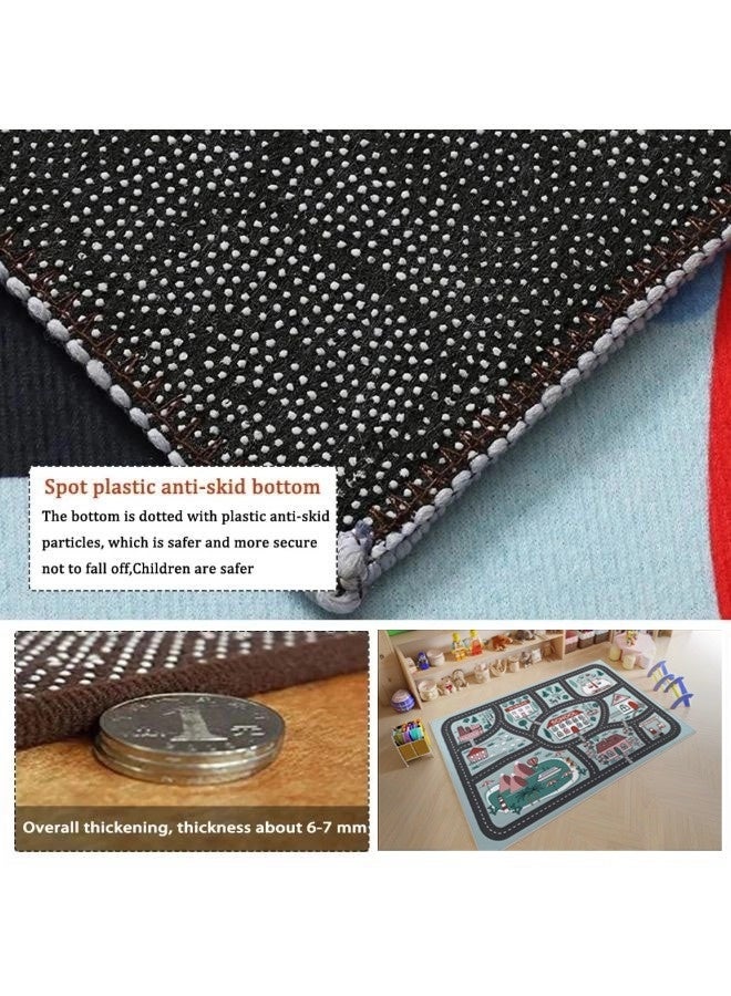 Vixplorn Newborn Games Playmats/Kids Rug Mat Carpet, Car Rugs for Kids Toy Cars, Non Slip Floor Mats for Kids, Educational Area Play Rugs for Kids Playroom Bedroom， Children's Educational Fun Carpet 80×120cm - Image 4