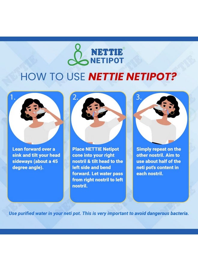 NETTIE Neti Pot |Food Grade Material 300Ml Capacity Bpa Free Free Carry Pouch Ergonomic Nasal Irrigation For Effective Relief Of Sinusitis Allergies And Cold Symptoms Jalaneti Pot Pack Of 1  - Image 3