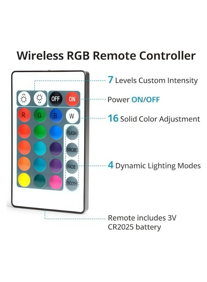 مصباح LED لحوض السمك، 29 سم، 3 واط، إضاءة متغيرة الألوان لحوض السمك مع جهاز تحكم عن بعد، لأحواض السمك من 15 إلى 20 بوصة - Image 4