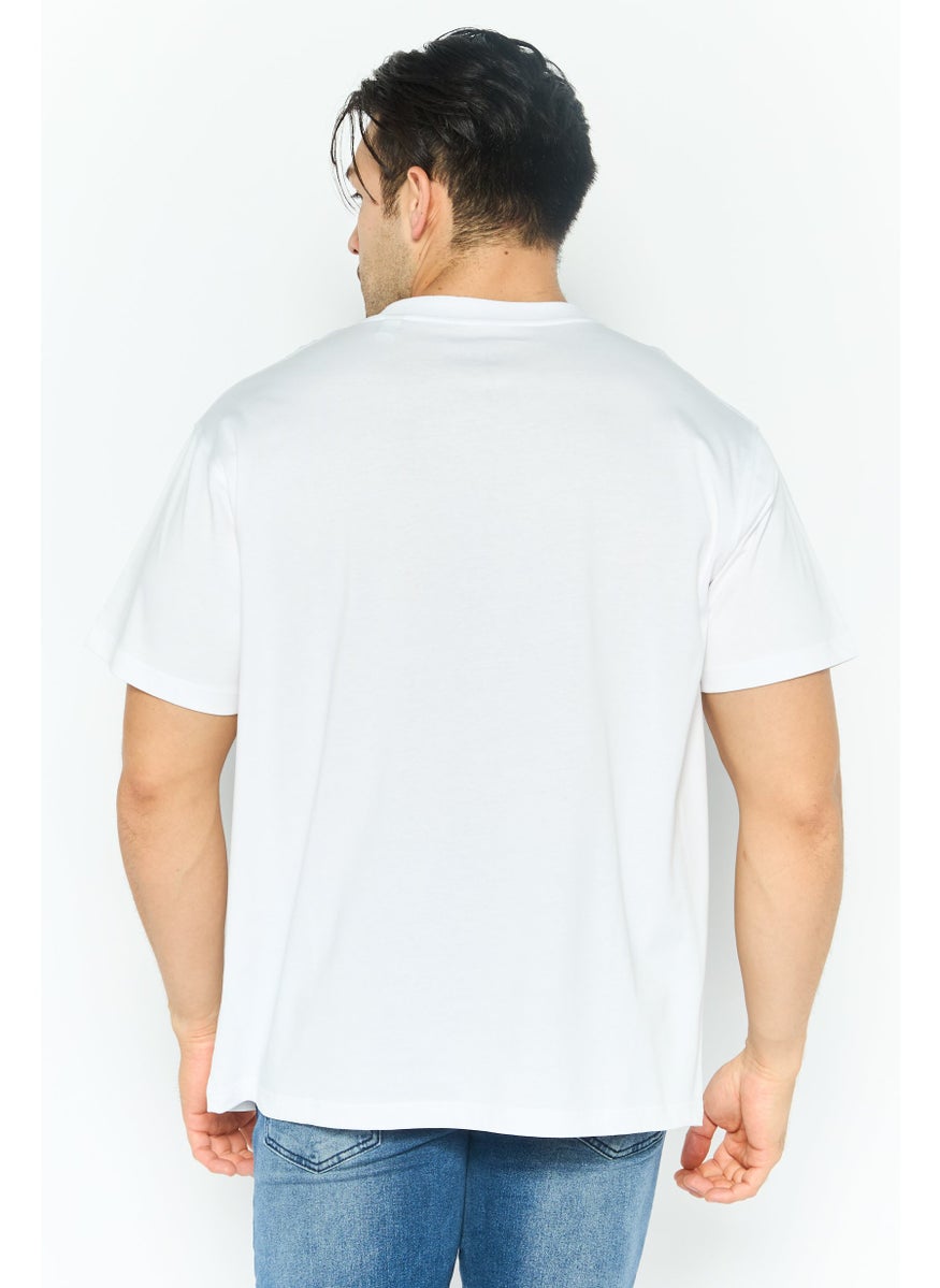 ESPRIT - Men Crew Neck Short Sleeve Brand Logo T Shirt, White - Image 1