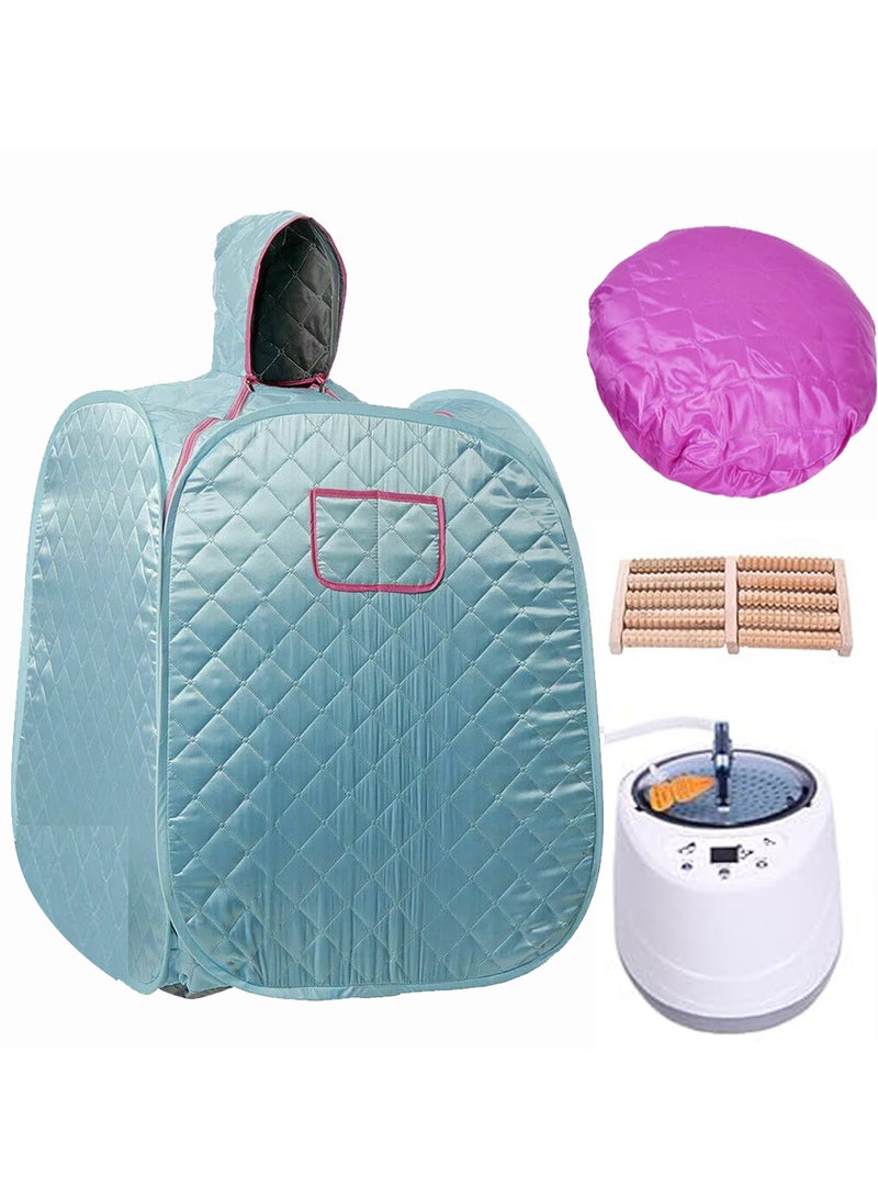 DubaiGallery جهاز ساونا منزلي محمول مزدوج ساونا منزلي محمول مع مولد بخار جهاز خيمة منزلي مع مولد بخار لاستعادة الصحة والاسترخاء - Image 1