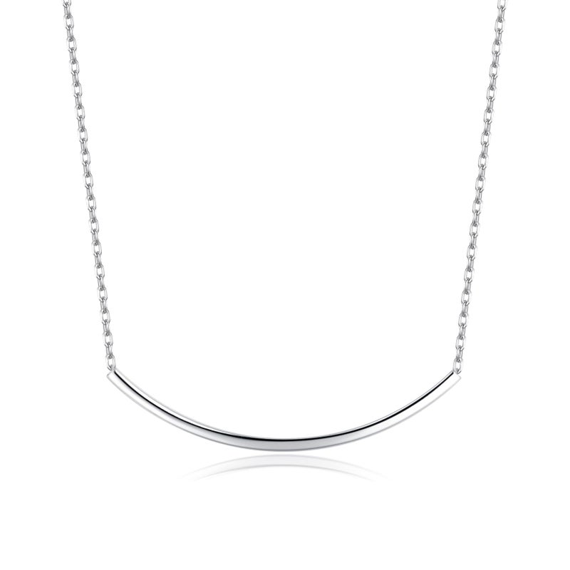 SLUYNZ Solid 925 Sterling Silver Minimalist Bar Choker Necklace for Women Teen Girls Curved Tube Bar Pendant Necklace ASterling Silver - Image 2