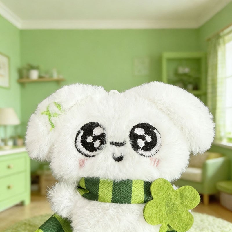 Four-Leaf Clover Dog Plush Toy Keychain - Image 2
