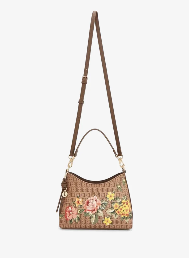 ايل Floral Print Shoulder Bag With Detachable Strap