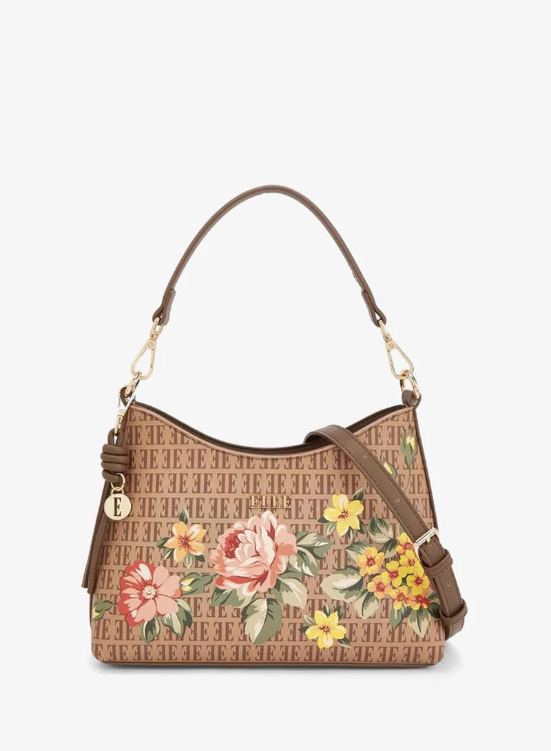 ايل Floral Print Shoulder Bag With Detachable Strap