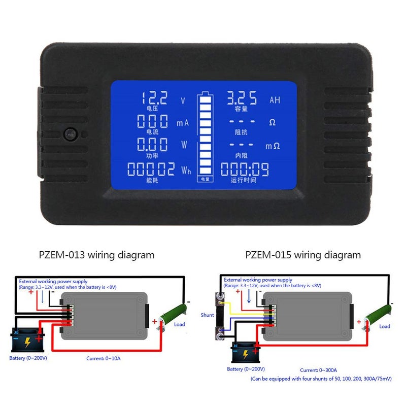 LCD Digital Battery Tester Multifunctional Voltage Current Power Impedance Capacity Monitor - Image 3