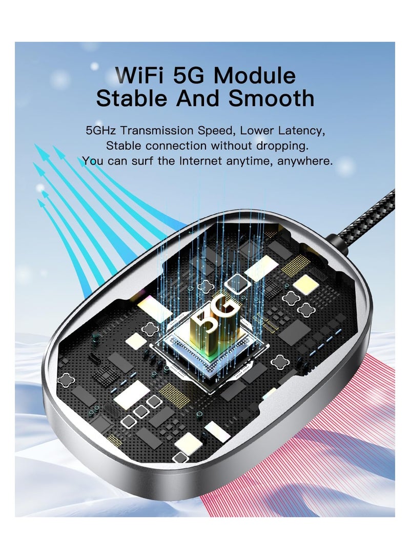 SOLARAE Wireless CarPlay Adapter for iPhone, Universal, Converts Wired to Wireless CarPlay Dongle, Plug & Play Compatible with BMW, Lexus, Ford, Benz, Audi, Volvo, and More - iOS 10+ Supported - Image 2