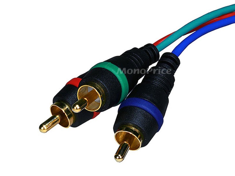 Monoprice Video Cable - 6 Feet - VGA to 3 RCA Component Adapter for Projectors, Gold plated connectors and pins - Image 2