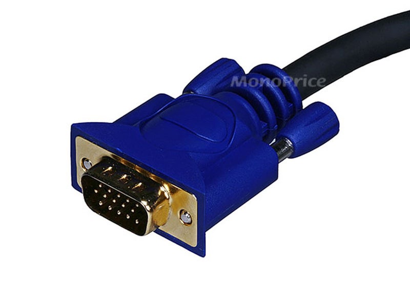 Monoprice Video Cable - 6 Feet - VGA to 3 RCA Component Adapter for Projectors, Gold plated connectors and pins - Image 3