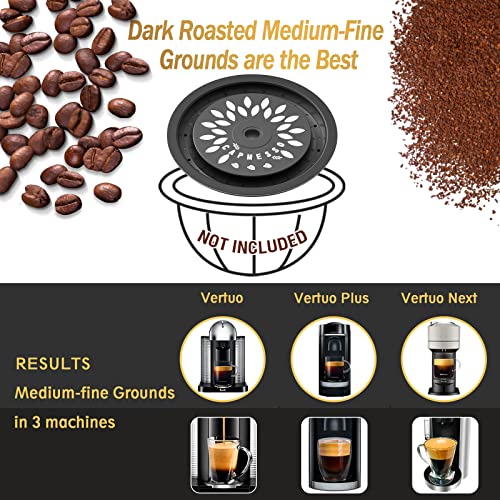 CAPMESSO Reusable Coffee Capsule Lids for Reusable Nespresso Pods Vertuo, Food Grade Silicone Caps for Any Sizes of Refillable Vertuo Pods with Scoop and Brush (5PCS Silicone Caps) - Image 5