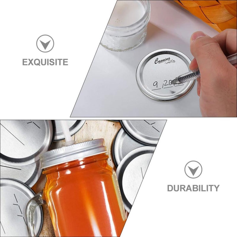 DOITOOL 10 Sets 86mm Wide Mouth Mason Jar Replacement Lids with Date Marker, Airtight Tinplate Sealing Covers for Canning and Food Storage - Image 3