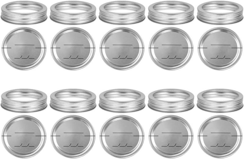 DOITOOL 10 Sets 86mm Wide Mouth Mason Jar Replacement Lids with Date Marker, Airtight Tinplate Sealing Covers for Canning and Food Storage - Image 1