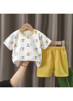 40cm Doll Coat Cotton Doll Sitting Special Cute Pajamas Dress Dress Cloth Doll Climbing Clothes-Color:B128 Yellow Crane Short-sleeved Suit-Height:40cm Sitting Baby Clothes