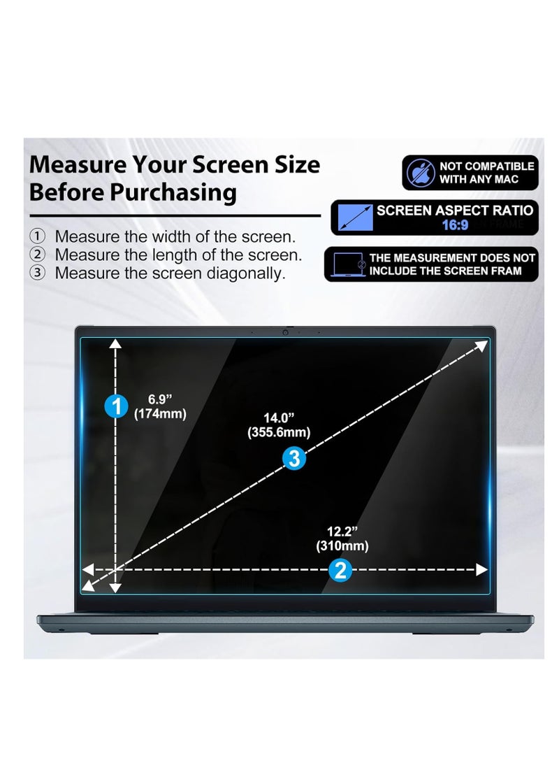 (1Pack) واقي شاشة لابتوب HP مقاس 14 بوصة مضاد للضوء الأزرق والتوهج لابتوب HP مقاس 14"/HP Pavilion X360 14/HP Chromebook 14/HP Stream 14/HP ProBook 14، واقي شاشة لمراقبة الكمبيوتر لحماية العين - Image 2