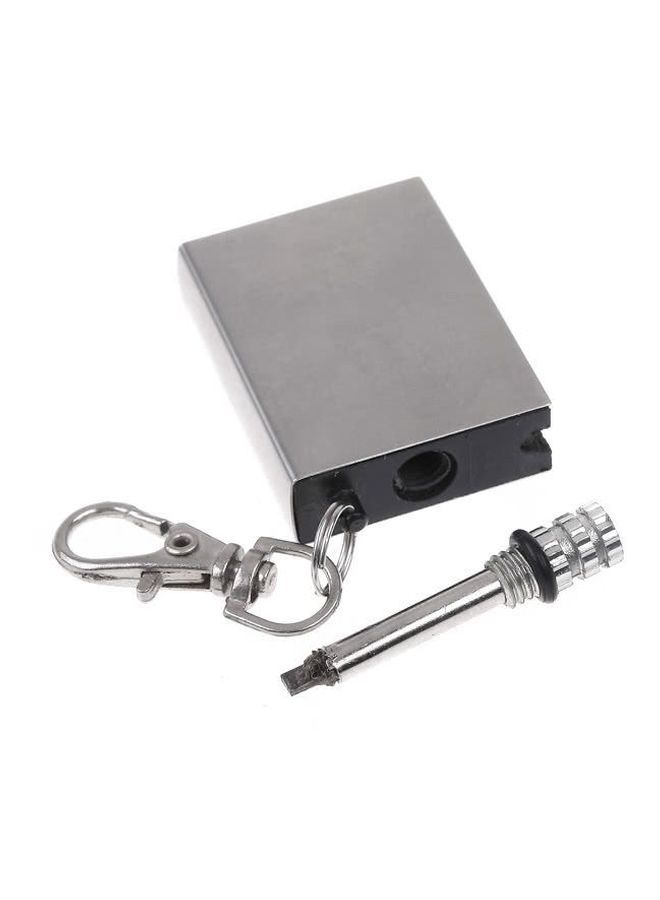 NIBEMINENT Metal Matches Fire Starter With Keychain Silver/Black 