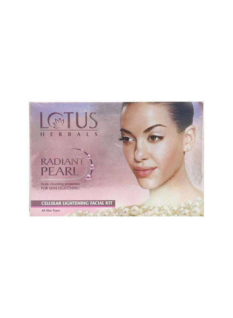 Lotus Lotus Herbals Radiant Pearl Cellular Lightening Facial Kit 37gm Brightening Treatment for Glowing, Even-Toned Skin 