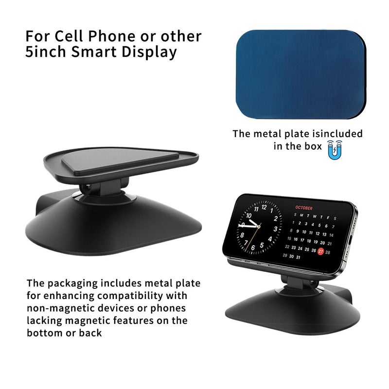 Dianves Adjustable Stand for Echo Show 5 (3rd Gen)ï¼Œ Tilt + Swivel Stand Multi Angle Rotation Magnetic Anti-Slip Base for Show 5,Rotatable All Around Compatible with Mobile Phones - Image 3