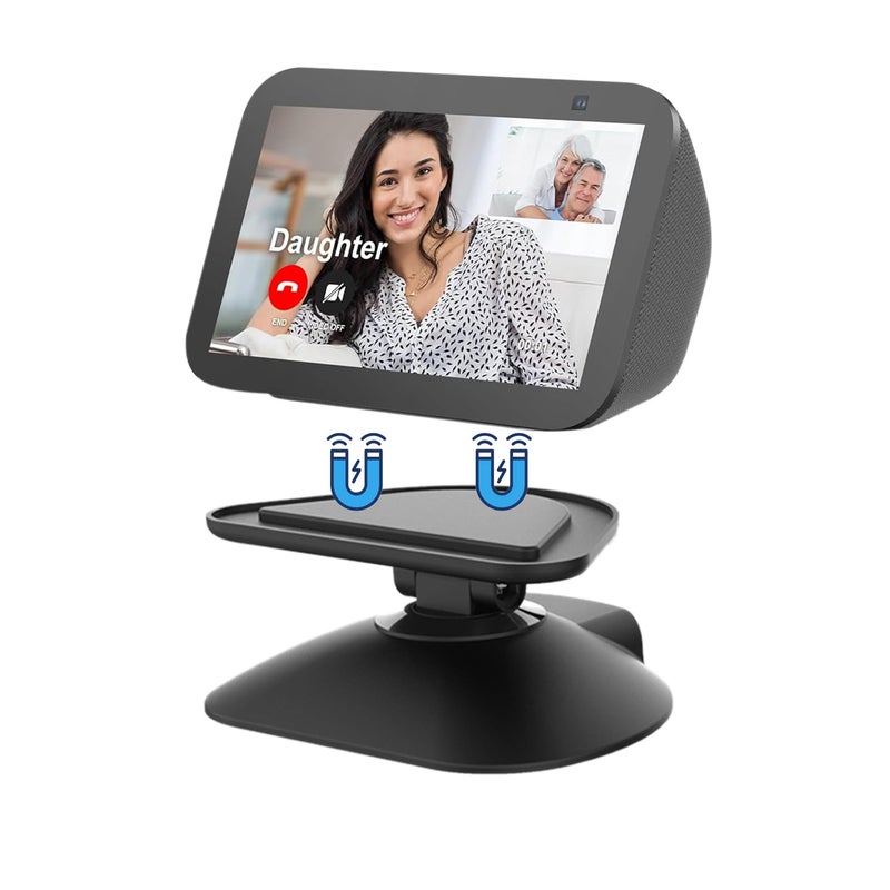 Dianves Adjustable Stand for Echo Show 5 (3rd Gen)ï¼Œ Tilt + Swivel Stand Multi Angle Rotation Magnetic Anti-Slip Base for Show 5,Rotatable All Around Compatible with Mobile Phones - Image 2