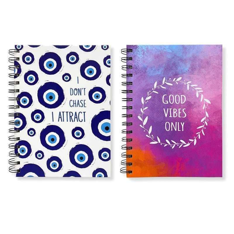 Articious Spiral Notebook & Slim Diary Combo (21.2 x 15.2 cm) 192 Pages 80 GSM (Evil Eye & GV) - Image 2