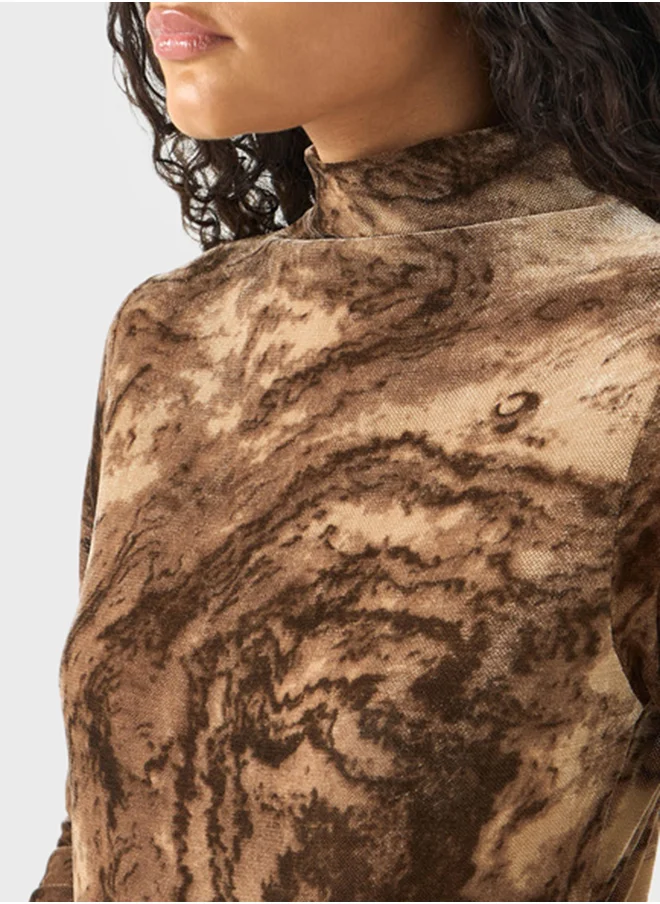 2Xtremz Printed High Neck Top