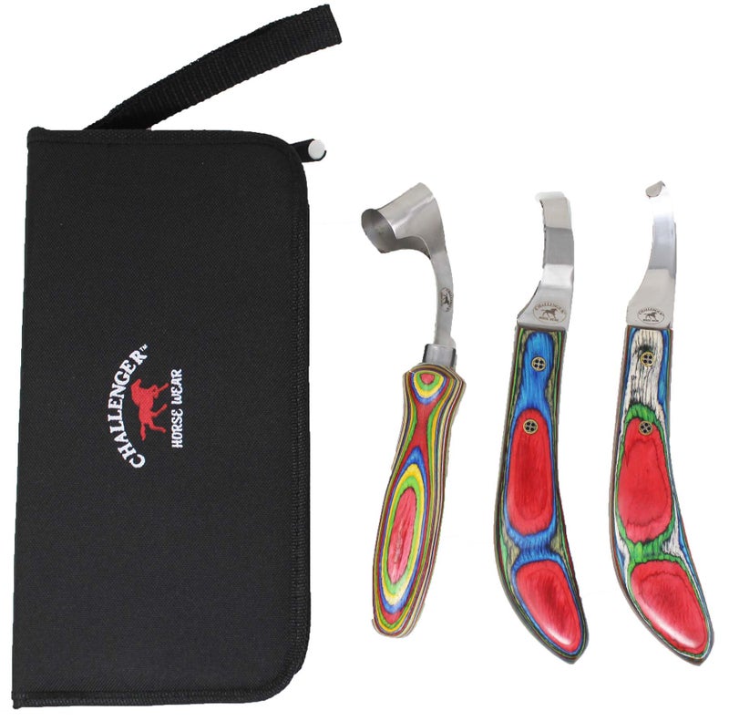 CHALLENGER Horse Farrier Tool 3-Piece Horse Equine Farrier Hoof Grooming Shoe Care Tool Kit w/Carry Bag 984142 - Image 2
