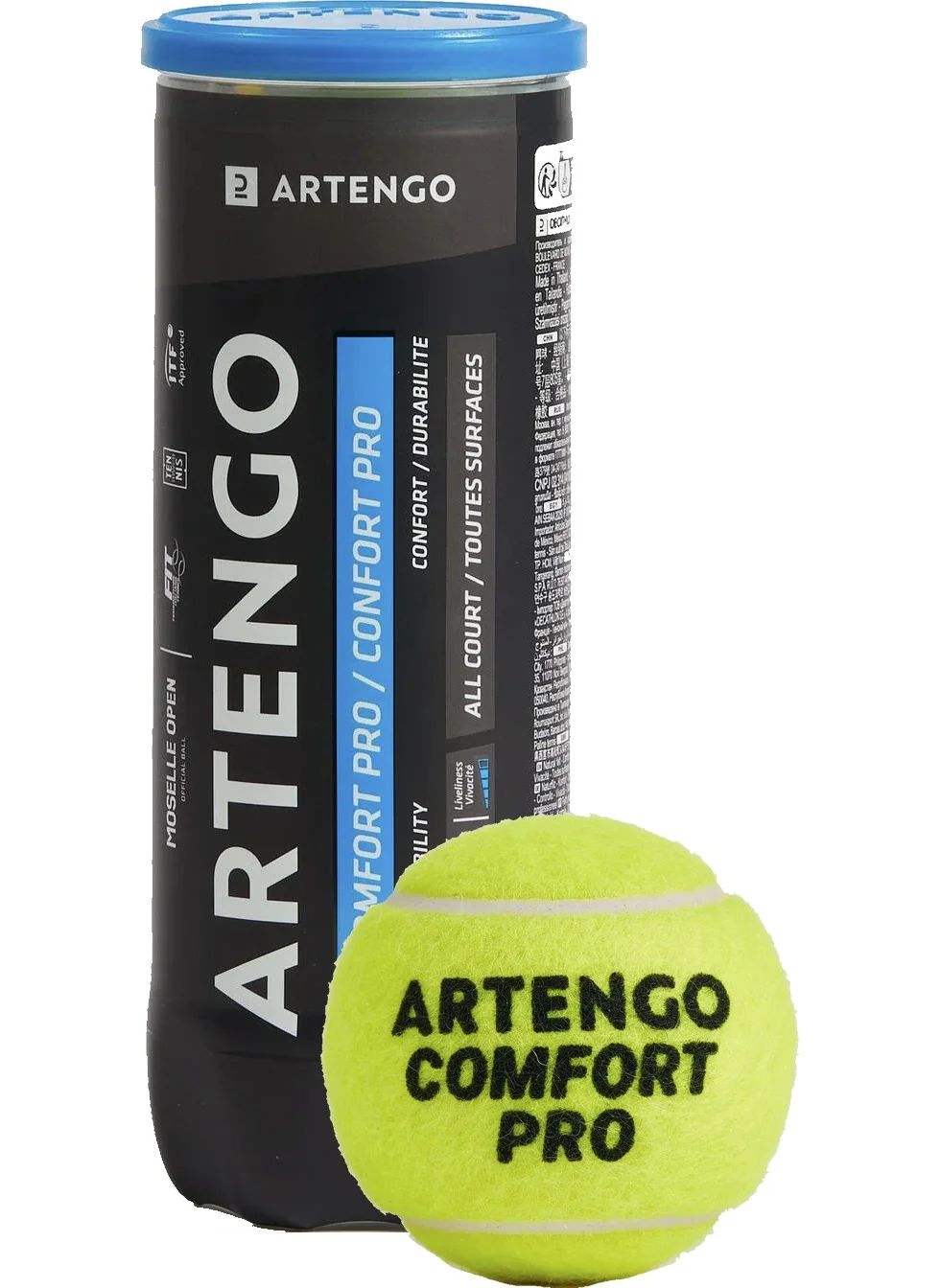 ARTENGO TB920 Comfort Pro 3-Piece Tennis Ball
