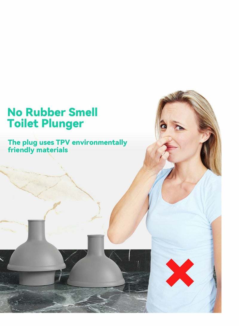 SYOSI oilet Plunger and Brush, Bowl Brush and Plunger Combo with Holder for Bathroom Cleaning, 2-in-1 Heavy Duty Plunger Set with Powerful Pump & Unique Water Storage Design(White, 1 Set) - Image 2