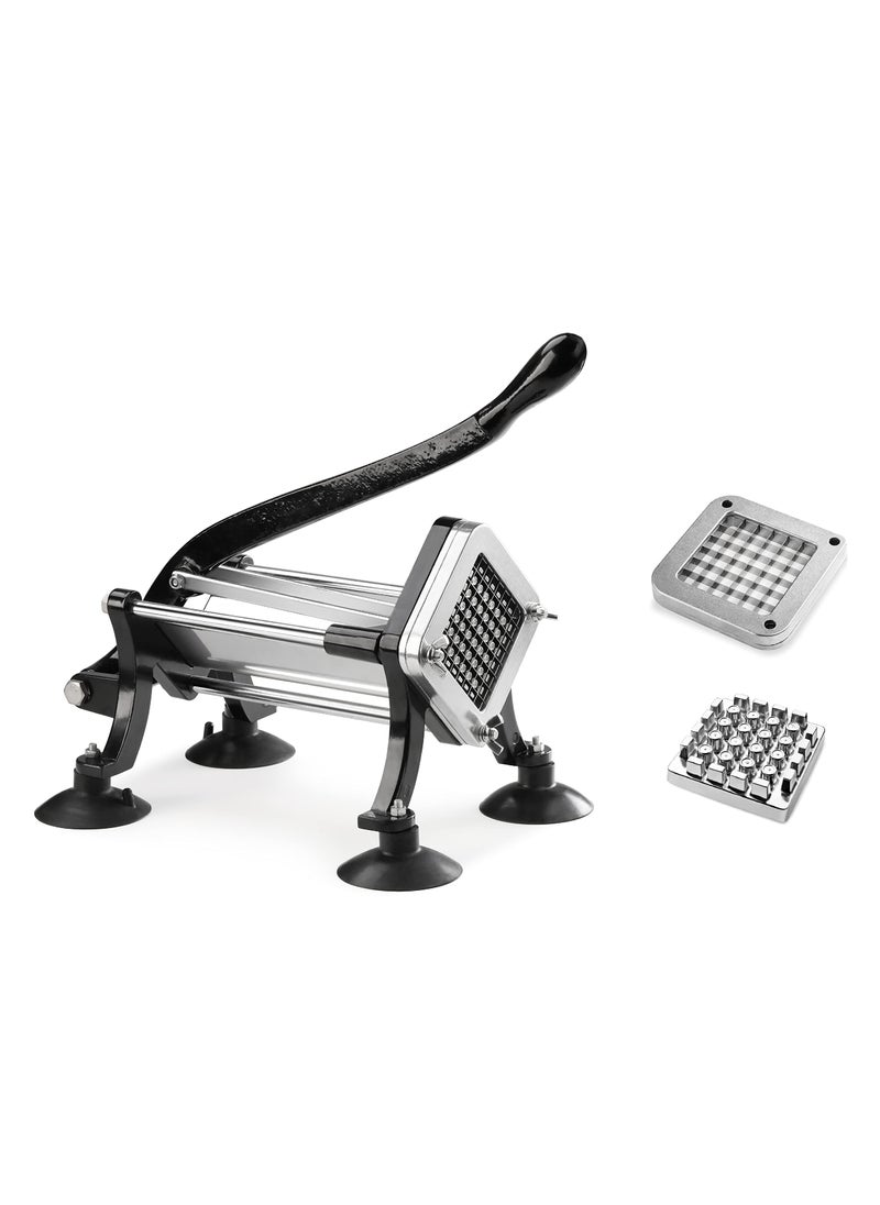 New Star Foodservice New Star Foodservice 43204 Commercial Grade French Fry Cutter with Suction Feet 12 Inch and 38 Inch Blades Limited Edition Black 
