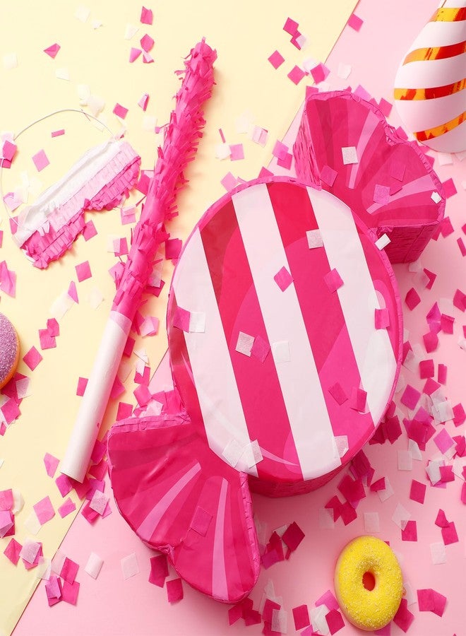 اوريهير بينياتا زينة وردية اللون لحفلات أعياد الميلاد من Aoriher Candy Party مع عصا وعصابة للعينين وحلوى مصاصة، مناسبة لحفلات أعياد الميلاد بنكهة النعناع (Peppermint) - Image 4