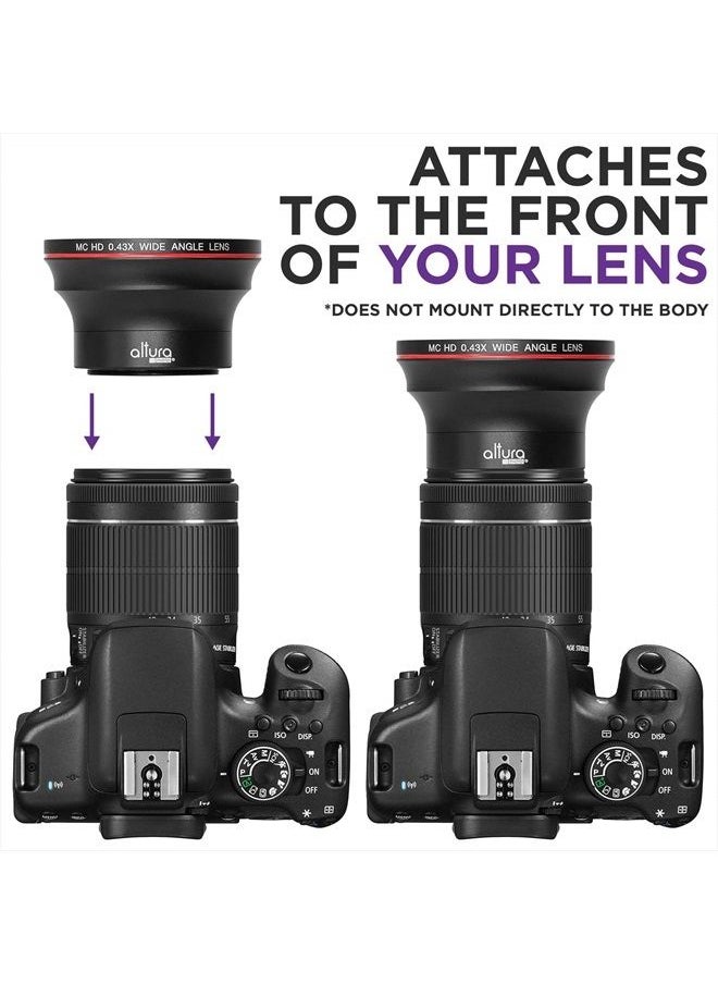 Altura Photo - 52MM 0.43x Altura Photo Professional HD Wide Angle Lens (w/Macro Portion) for Nikon D7100 D7000 D5500 D5300 D5200 D5100 D3300 D3200 D3100 D3000 DSLR Cameras - Image 1