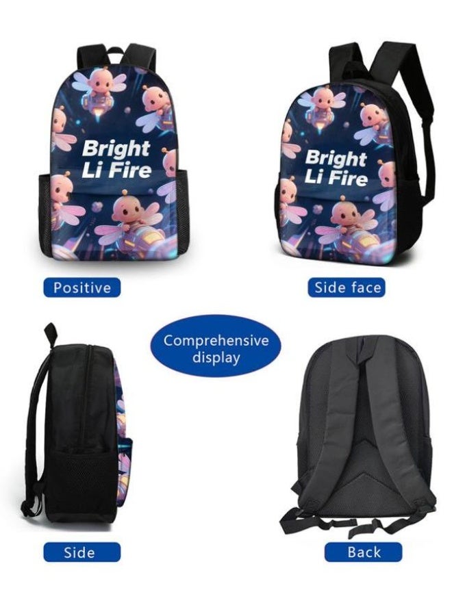 Bright Li Fire Three-piece set of cartoon bags, easily cope with various occasions (students, children, friends' outings, mountain climbing, schooling, etc.) | Backpack + hand-held + stationery bag | School season/holiday gifts - 94 - Image 3