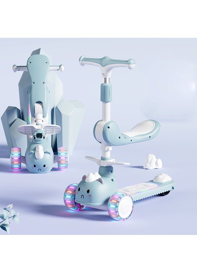 Kick Scooter - Lightweight and Foldable -Height-Adjustable Scooter with 3 LED Lighted Wheels & Anti-Slip Deck - Suitable for Kids- for Outdoor Play, Develops Balance & Coordination - Image 1