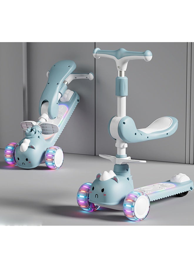 Kick Scooter - Lightweight and Foldable -Height-Adjustable Scooter with 3 LED Lighted Wheels & Anti-Slip Deck - Suitable for Kids- for Outdoor Play, Develops Balance & Coordination - Image 2
