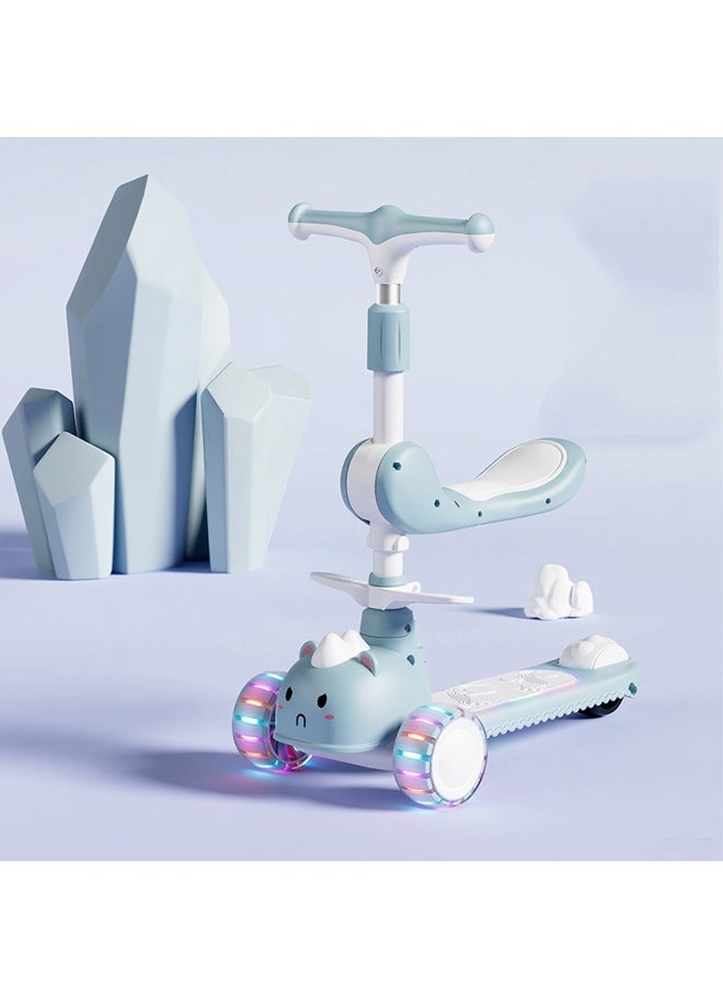 Kick Scooter - Lightweight and Foldable -Height-Adjustable Scooter with 3 LED Lighted Wheels & Anti-Slip Deck - Suitable for Kids- for Outdoor Play, Develops Balance & Coordination - Image 4