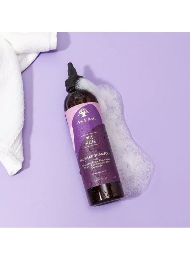 آز أي آم شامبو ماء الأرز 8 أونصة - مع الأرز الأسود المحرم، بالميتو المنشار، البيوتين - منظف لطيف - مرطب - نباتي وخالي من القسوة - خالي من الكبريتات - خالي من البارابين - لجميع أنواع الشعر - Image 2
