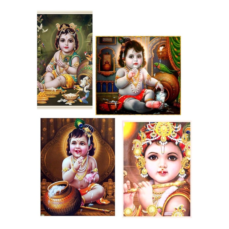 Sticker Yard Bal Krishna Posters Decor Kids Room Decor, Hall Decor, Kitchen Decor, Living Room Decor,Bedroom Decor Vinyl Wall Sticker,Multicolor (Standard Size -93X30Cm) - Image 1