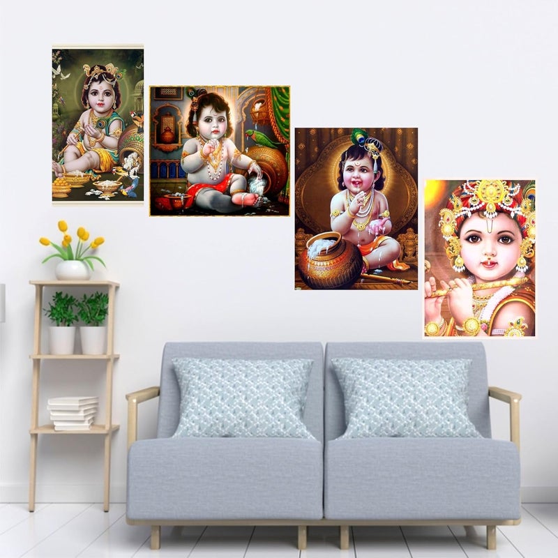 Sticker Yard Bal Krishna Posters Decor Kids Room Decor, Hall Decor, Kitchen Decor, Living Room Decor,Bedroom Decor Vinyl Wall Sticker,Multicolor (Standard Size -93X30Cm) - Image 2