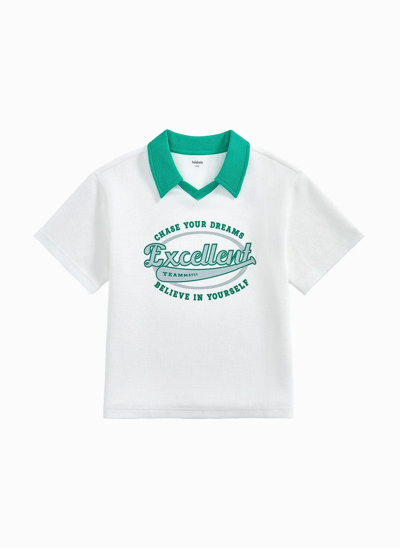 بالابالا Kids Boy Lapel Short-Sleeved T-Shirt