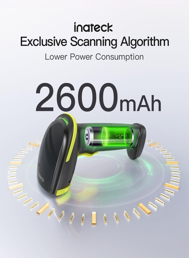 Inateck 2D Barcode Scanner, Wireless Bluetooth QR Barcode Scanner, Handheld Scanner with APP and SDK, 1 Charge for 3 Months, BCST-23 Green - Image 3