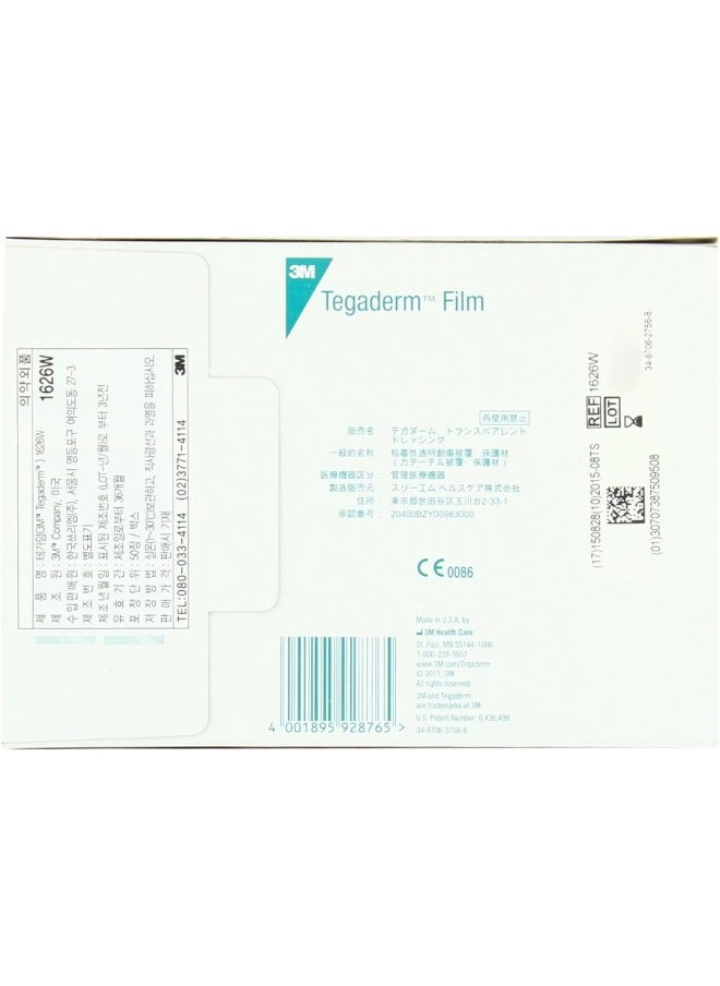 Tegaderm - 3M Transparent Dressing With Label 4" X 4 3/4" (10 X 12 Cm) 50 Per Box - Image 1