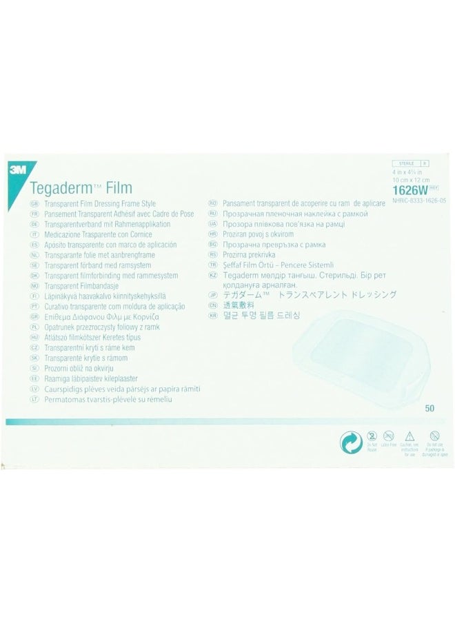 Tegaderm - 3M Transparent Dressing With Label 4" X 4 3/4" (10 X 12 Cm) 50 Per Box - Image 1