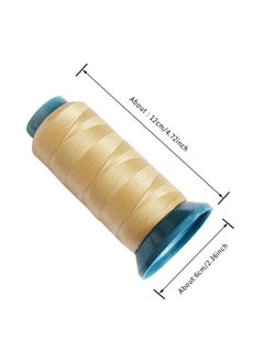yantaisiyu Weaving Thread Sewing Thread Size 210 D With 12 Pcs Of 9Cm C Type Needles/Curved Hair Needles For Hair Extensions Sewing (Blonde)  - Image 3