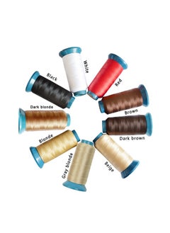 yantaisiyu Weaving Thread Sewing Thread Size 210 D With 12 Pcs Of 9Cm C Type Needles/Curved Hair Needles For Hair Extensions Sewing (Blonde)  - Image 2