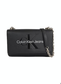 Calvin Klein Jeans Women's Convertible Shoulder Bag -  smooth faux leather exterior, Black  - Image 1