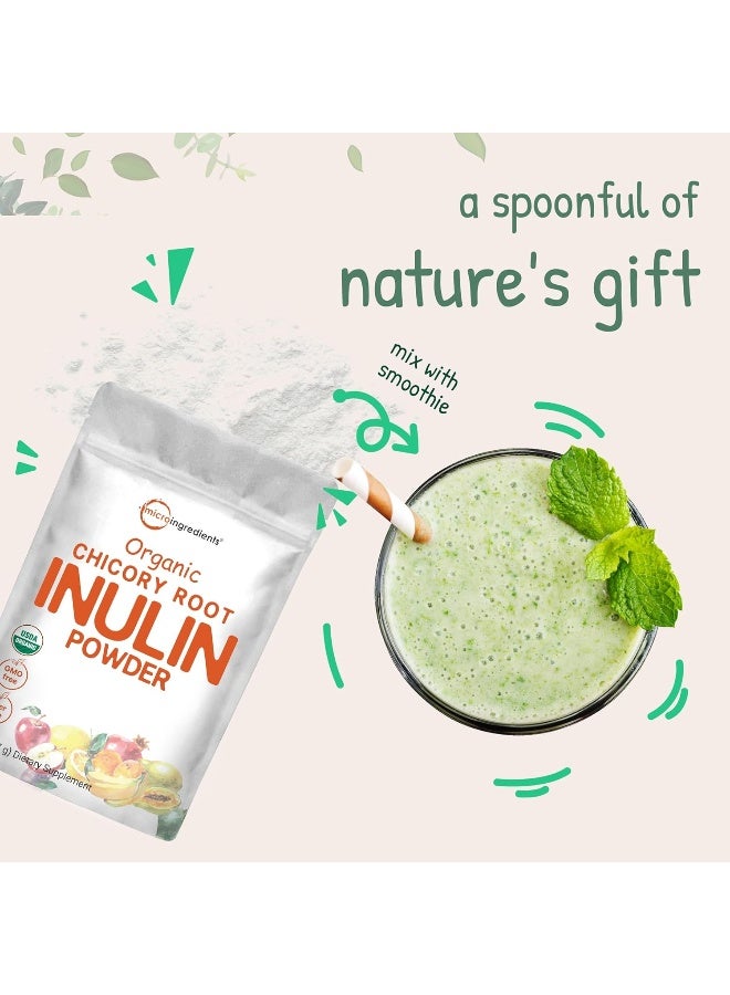 Micro Ingredients مسحوق إنولين جذر الهندباء العضوي من مايكرو إنغريدينتس، 2 باوند - Image 4