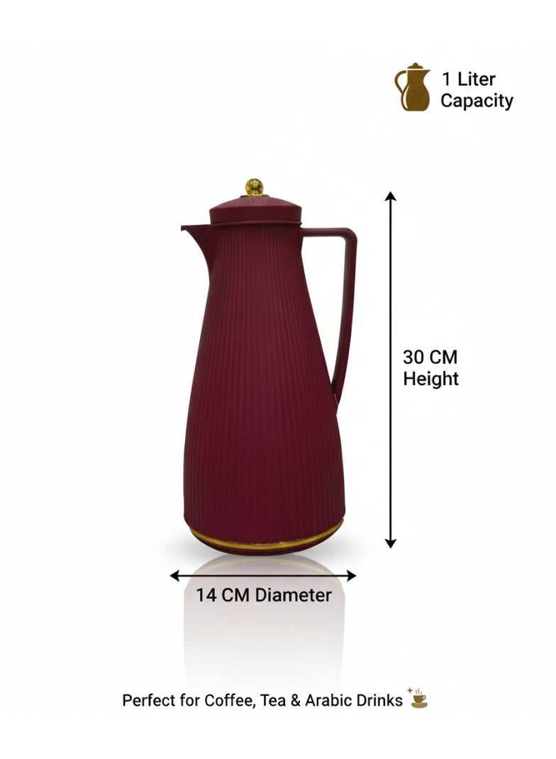 Bright Home Thermal Insulated Vacuum Coffee Jug 1L Milk Pot Insulated Tea Coffee Drinking Pitchers For Coffee Milk Tea Beverages With Aesthetic Design Durable, Stylish, and Practical Coffee Jug - Image 5