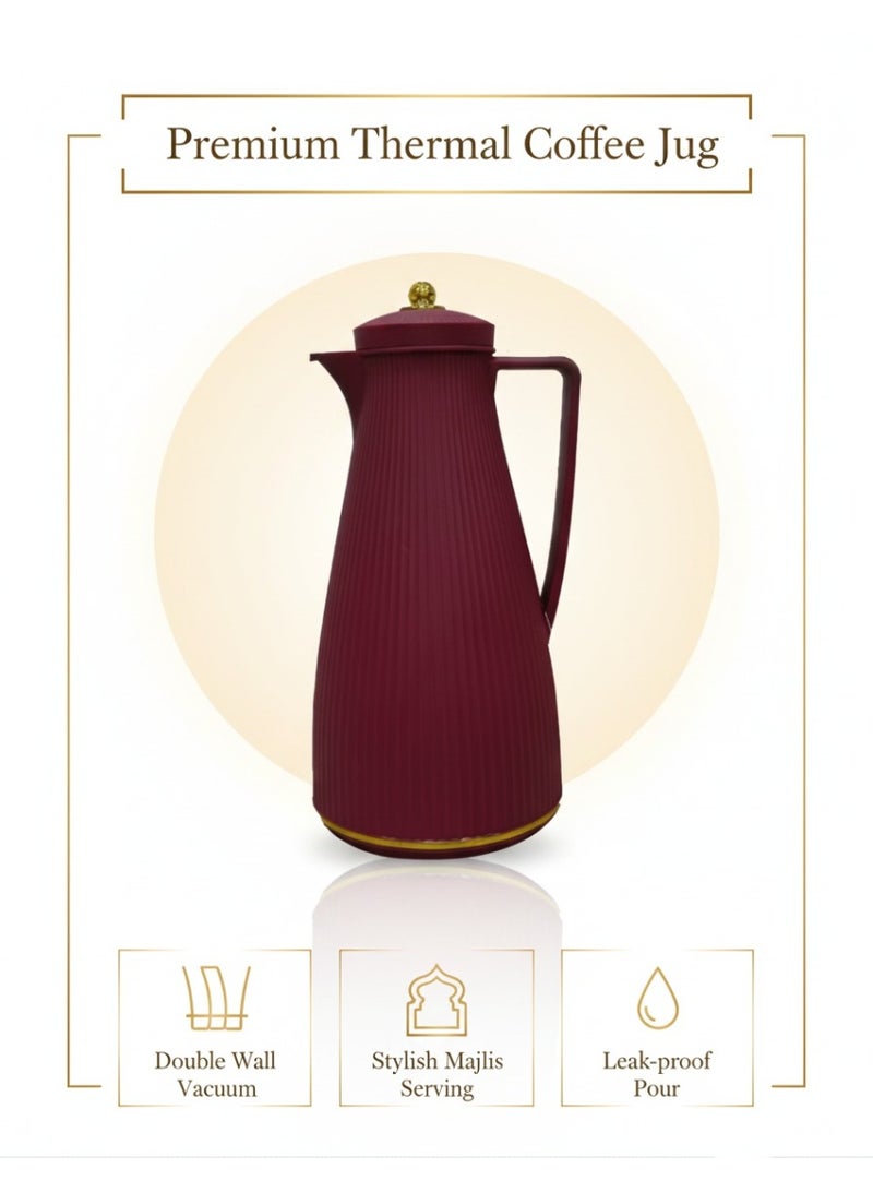 Bright Home Thermal Insulated Vacuum Coffee Jug 1L Milk Pot Insulated Tea Coffee Drinking Pitchers For Coffee Milk Tea Beverages With Aesthetic Design Durable, Stylish, and Practical Coffee Jug - Image 3