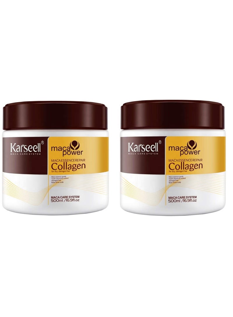 Pack of 2 Maca Power Maca Essence Collagen For Dry And Damaged Hair 500 ml